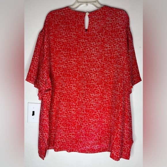 August Silk Women's Abstract Printed Boxy Blouse Top - 100% Silk - Size 3XL - Picture 5 of 7